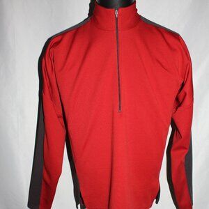 Vtg Patagonia Men's Size Medium Polyester 1/2 Zip Long Sleeve Rust Gray Shirt